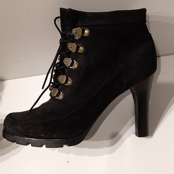 Ralph Lauren Nubuck Black Lace Leather - Picture 2 of 8